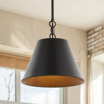 Harper Industrial Farmhouse Iron LED Pendant - JONATHAN Y